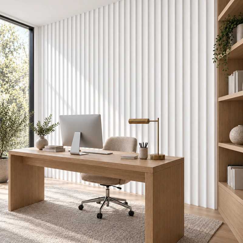 Fluted Slats 3D Gypsum Wall Panels