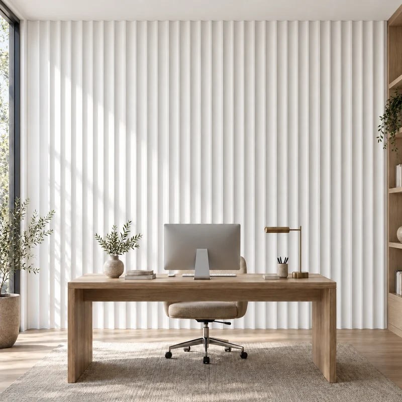 Fluted Slats 3D Gypsum Wall Panels