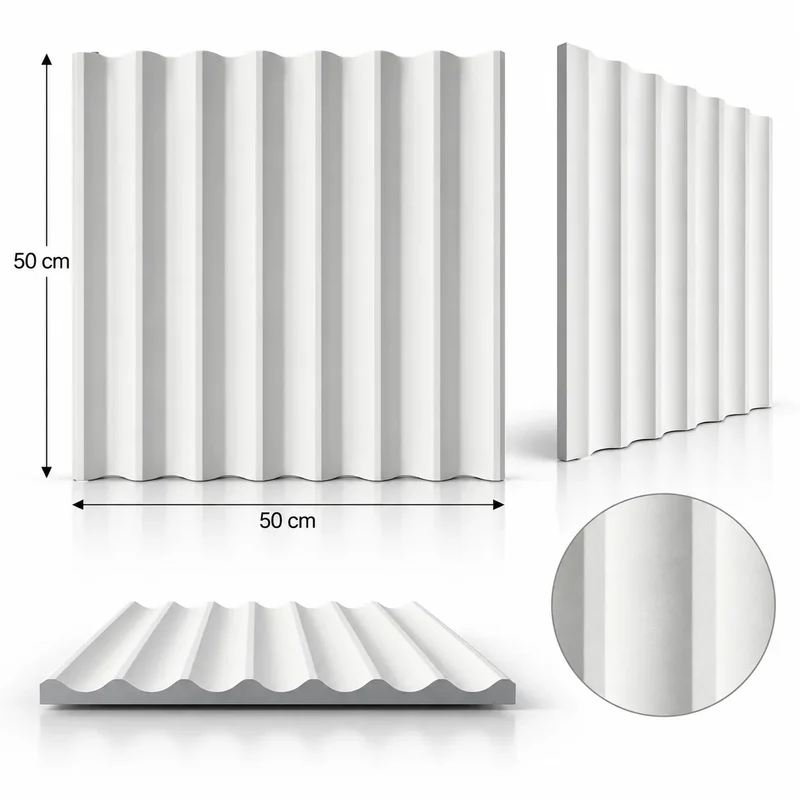 Fluted Slats 3D Gypsum Wall Panels