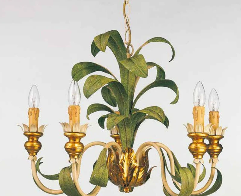 Casa Padrino Barock Kronleuchter Ø 63 x H. 52 cm 5-flammig - Handgefertigte Leuchte aus Italien - Barock Leuchten