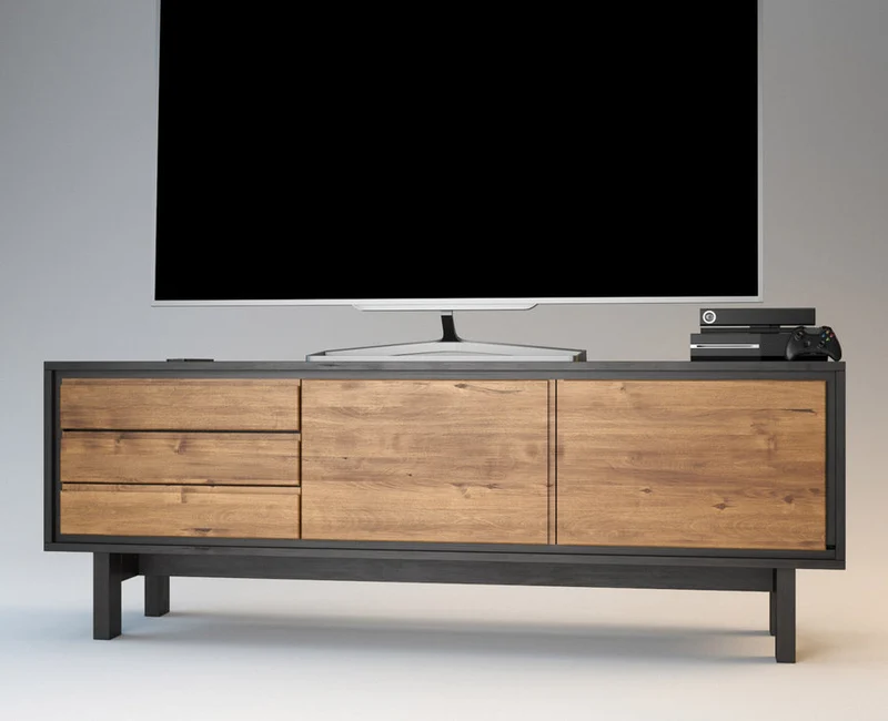 Barcelona TV-Sideboard Massivholz – Elegantes Design für Ihr Wohnzimmer