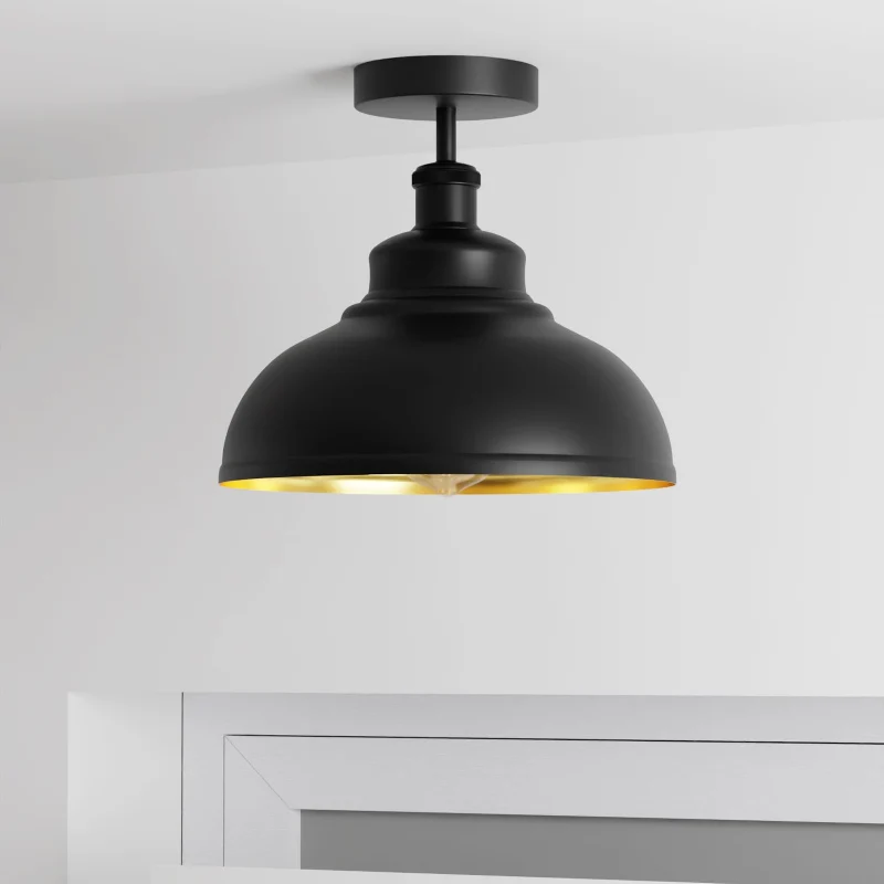 Industrie-Deckenlampe Schwarz Ø 29cm LEDSONE ~3652
