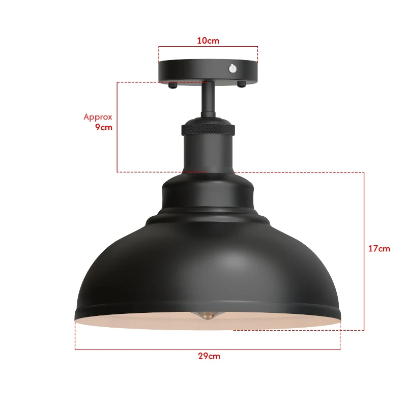 Industrie-Deckenlampe Schwarz Ø 29cm LEDSONE ~3652