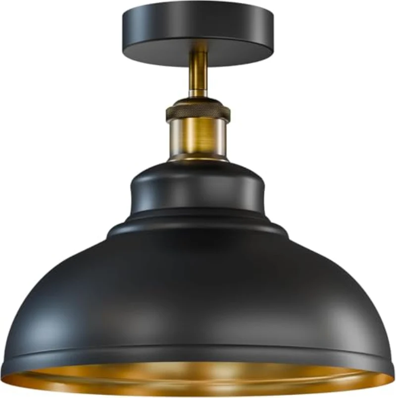 Industrie-Deckenlampe Schwarz Ø 29cm LEDSONE ~3652