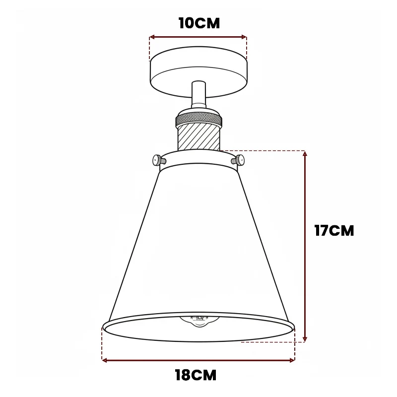 Industrial Deckenleuchte Flush Mount Metall Vintage ~3625