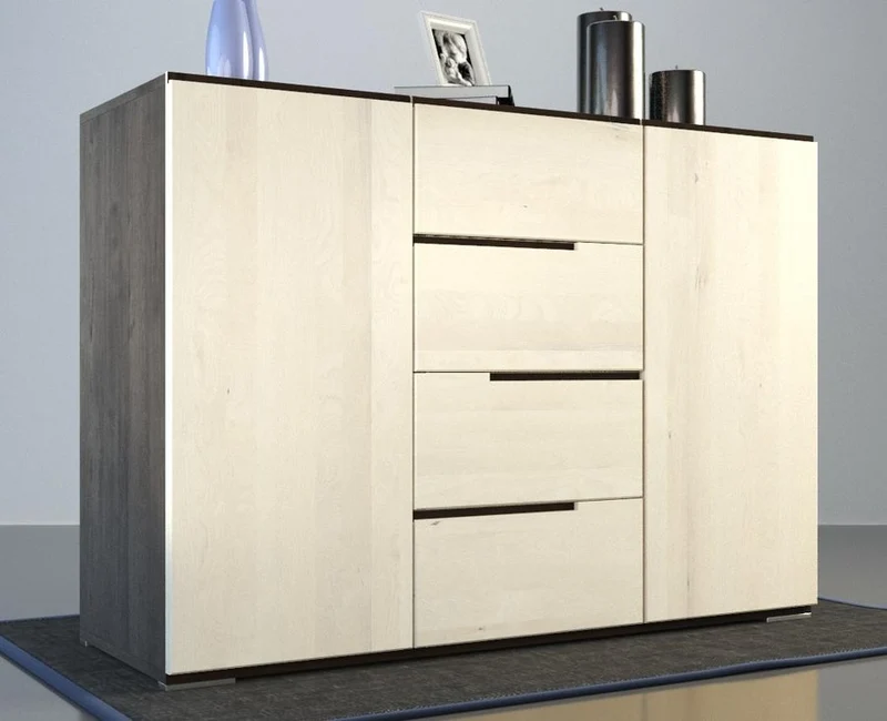 ARDEA Massivholz Schubladen Kommode aus Birke