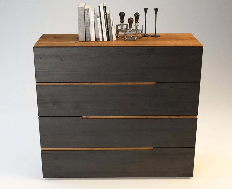 ARDEA Massivholz - Handgefertigte Birke Kommode