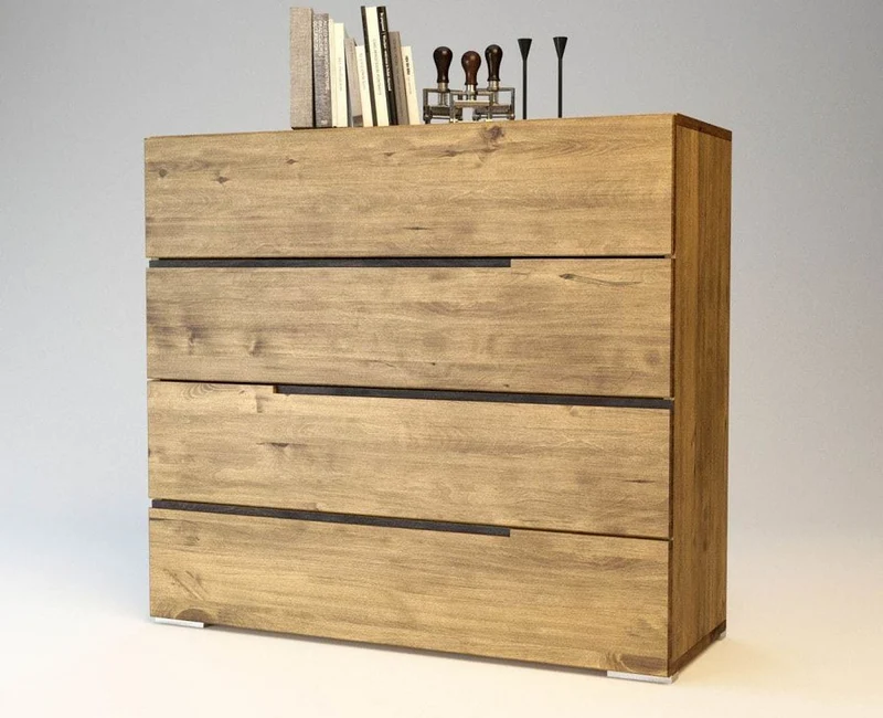 ARDEA Massivholz - Handgefertigte Birke Kommode