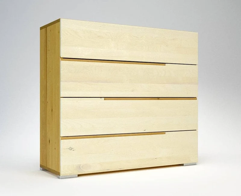 ARDEA Massivholz - Handgefertigte Birke Kommode