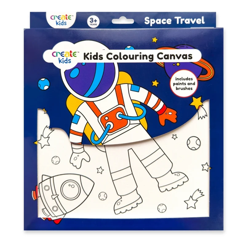 Create - Colouring & Painting Canvas Kit - Space Travel