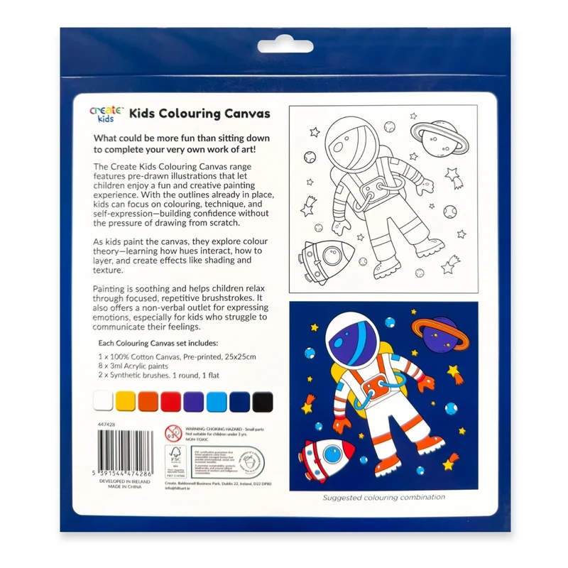 Create - Colouring & Painting Canvas Kit - Space Travel