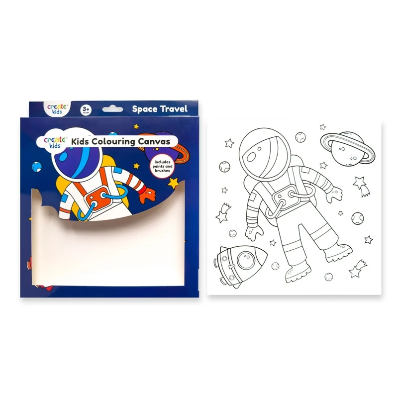 Create - Colouring & Painting Canvas Kit - Space Travel