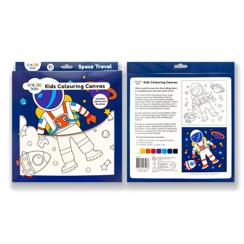 Create - Colouring & Painting Canvas Kit - Space Travel
