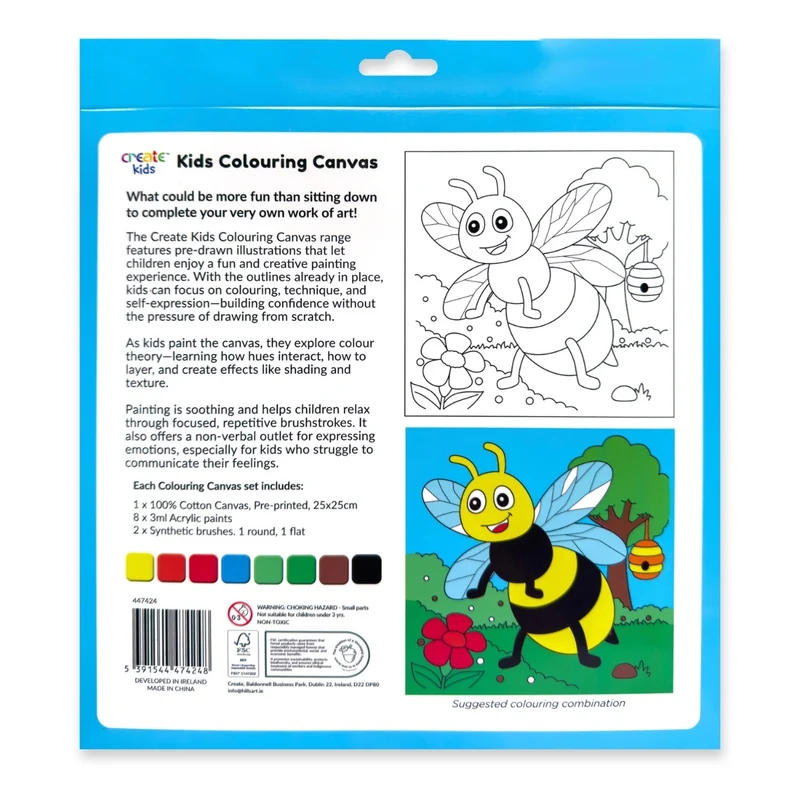 Create - Colouring & Painting Canvas Kit - Busy Bee