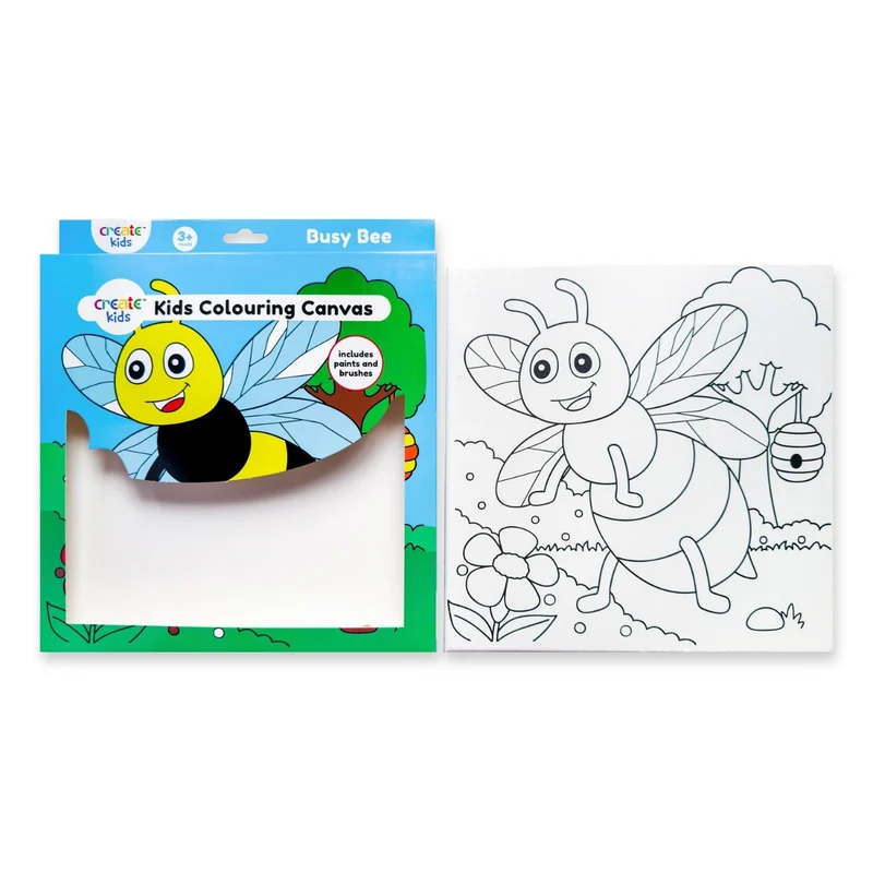 Create - Colouring & Painting Canvas Kit - Busy Bee