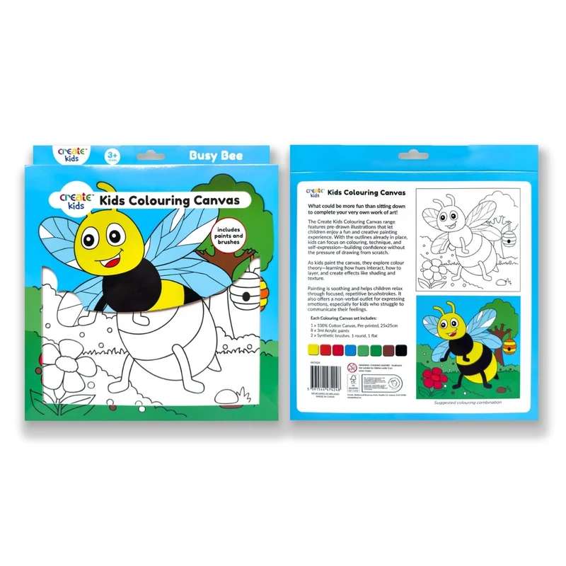 Create - Colouring & Painting Canvas Kit - Busy Bee