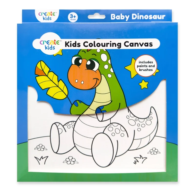 Create - Colouring & Painting Canvas Kit - Baby Dinosaur