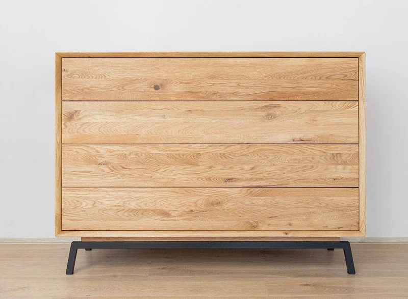 Industrial Sideboard aus massiver Eiche | Schubladenkommode Modern Loft