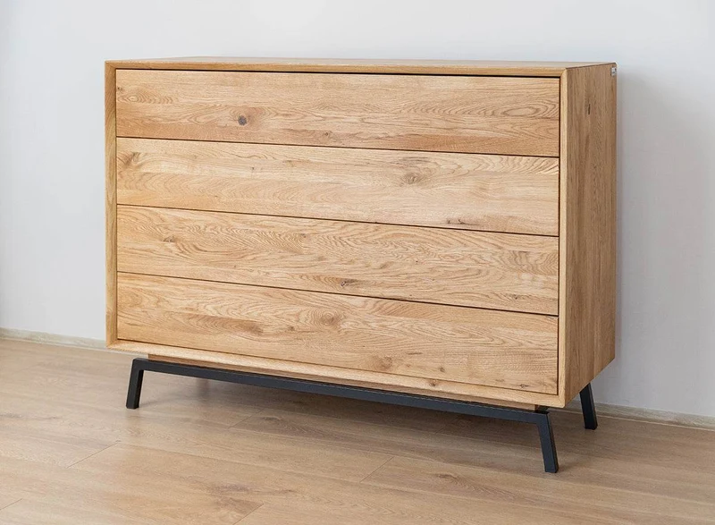 Industrial Sideboard aus massiver Eiche | Schubladenkommode Modern Loft