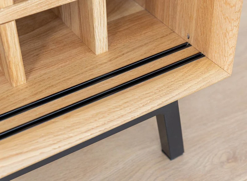 Industrial Sideboard mit Schiebetüren | Kommode Modern Loft mit Weinregal