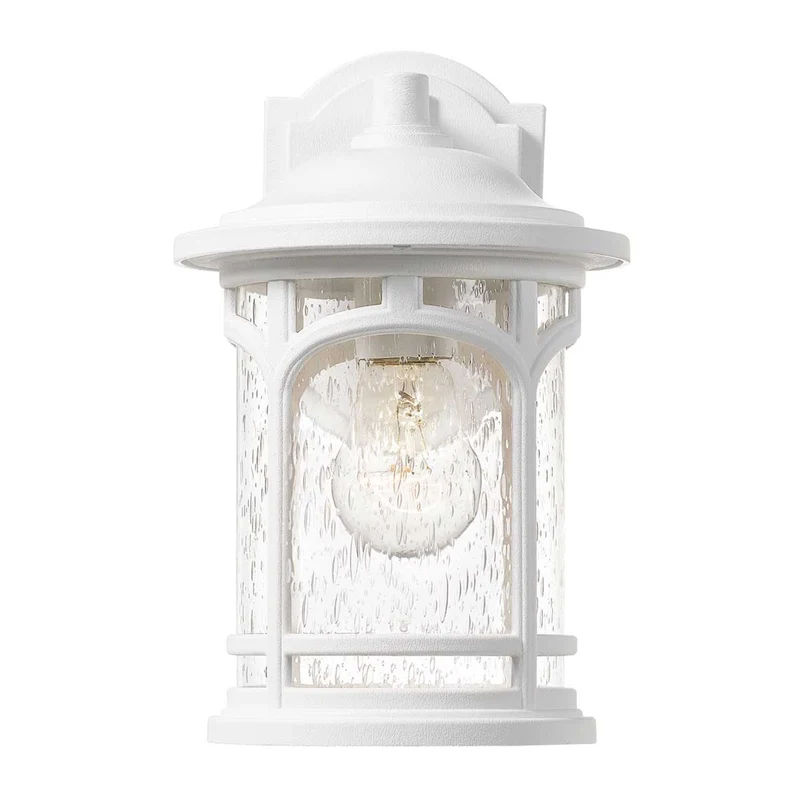 Außen-Wandlaterne Marblehead 1-flammig Glas IP44 Weiß 17x21cm