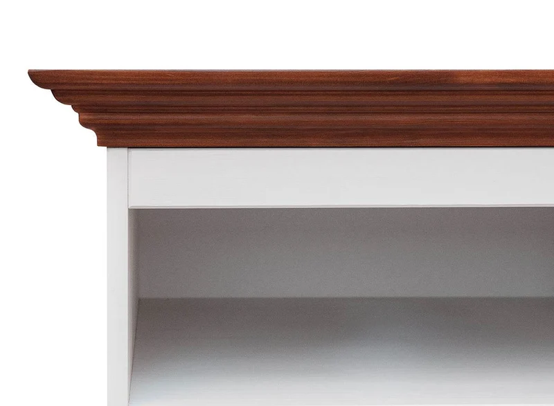 TV-Board Belluno Elegante in Weiß | Sideboard mit zwei Schubladen