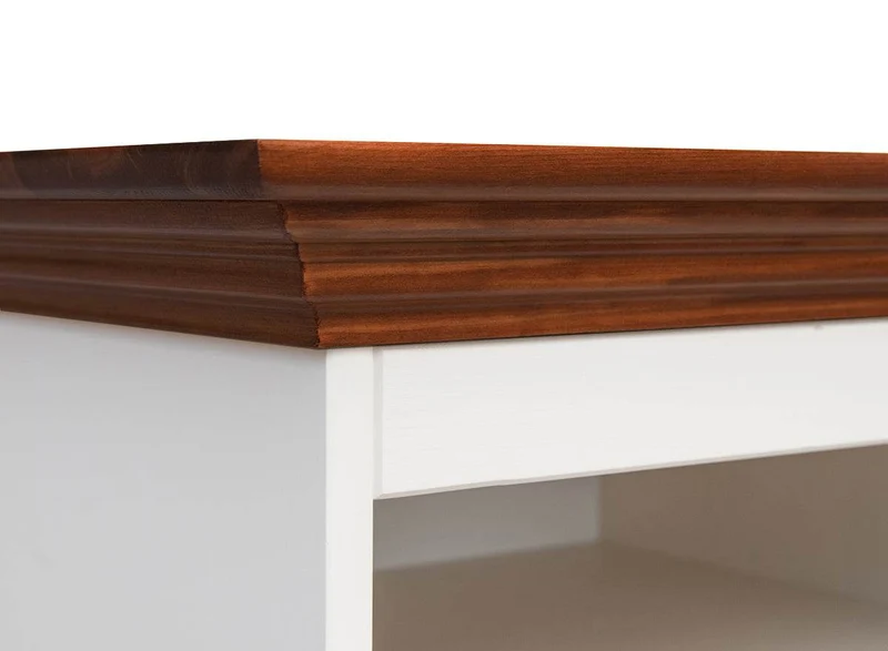 TV-Board Belluno Elegante in Weiß | Sideboard mit zwei Schubladen