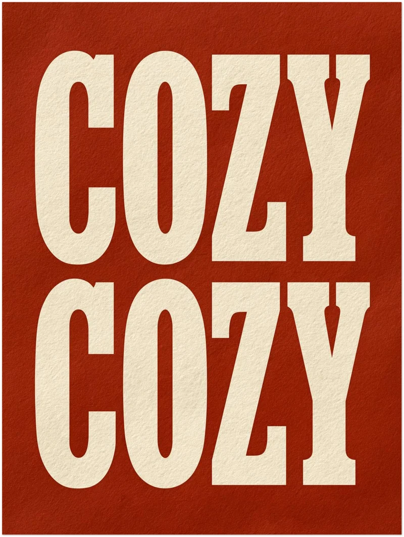 Cozy Schriftzug rot Poster