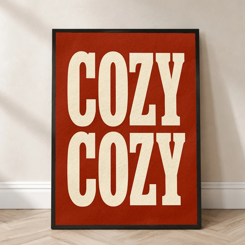Cozy Schriftzug rot Poster