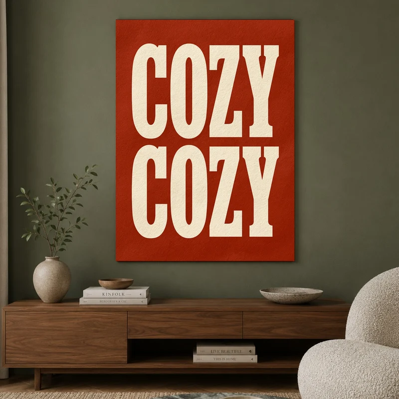 Cozy Schriftzug rot Poster