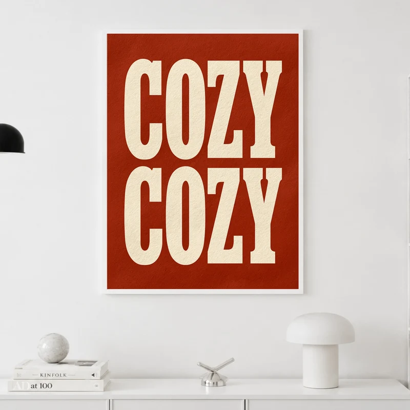 Cozy Schriftzug rot Poster