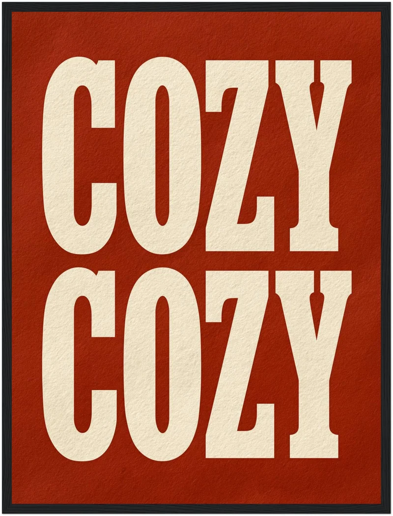 Cozy Schriftzug rot Poster