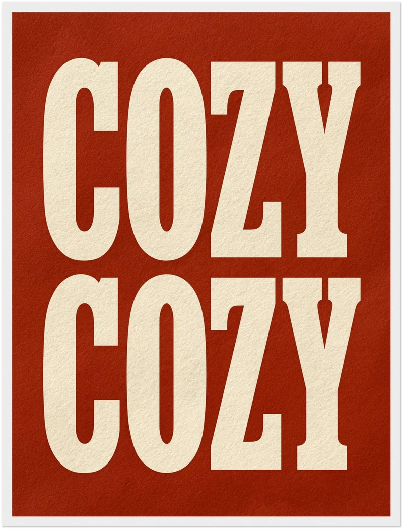 Cozy Schriftzug rot Poster