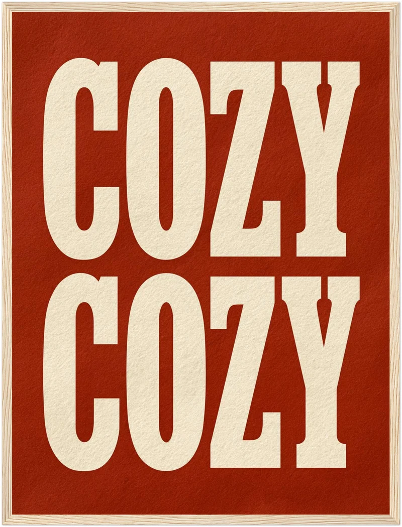 Cozy Schriftzug rot Poster