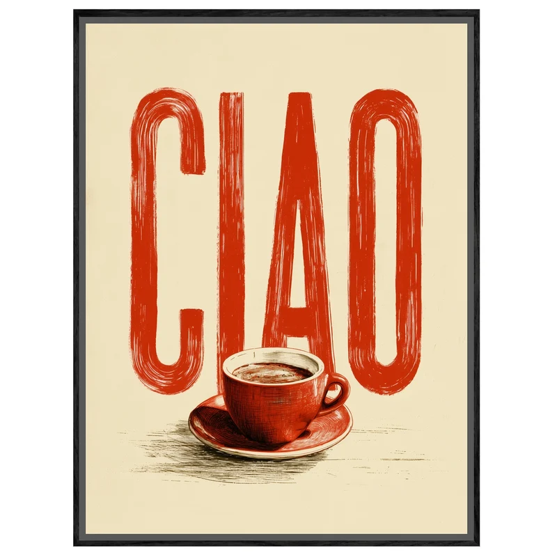 Ciao Espresso rot Leinwand