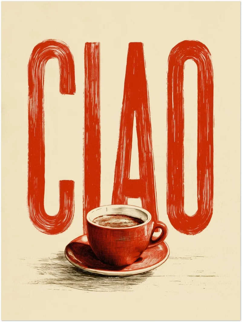 Ciao Espresso rot Poster