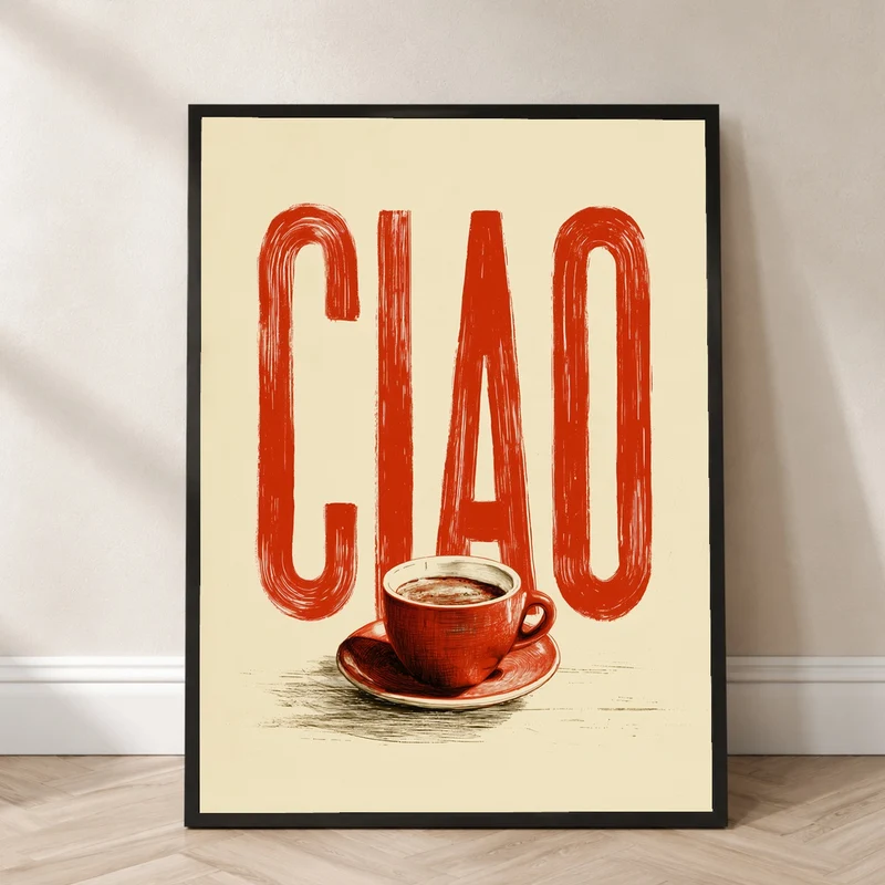 Ciao Espresso rot Poster