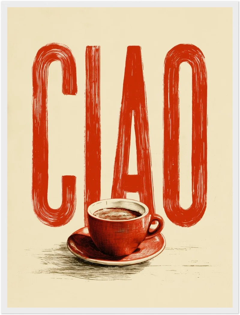 Ciao Espresso rot Poster