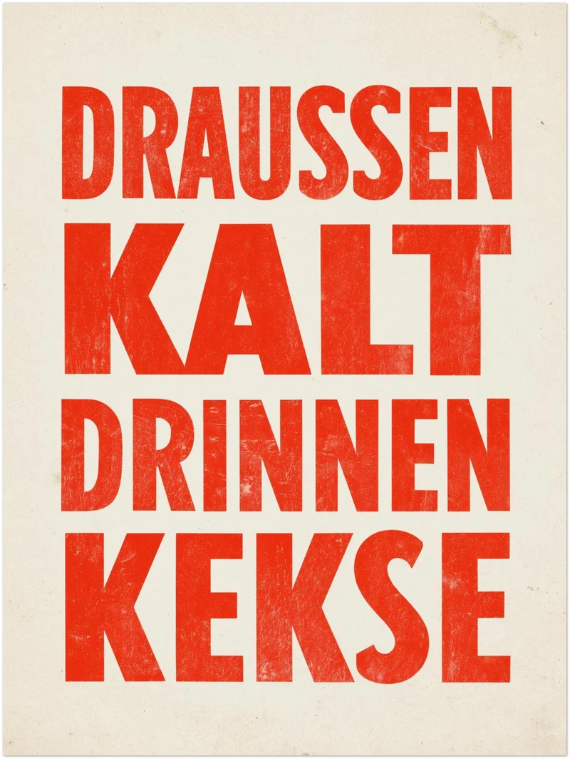 Draussen Kalt Drinnen Kekse Leinwand