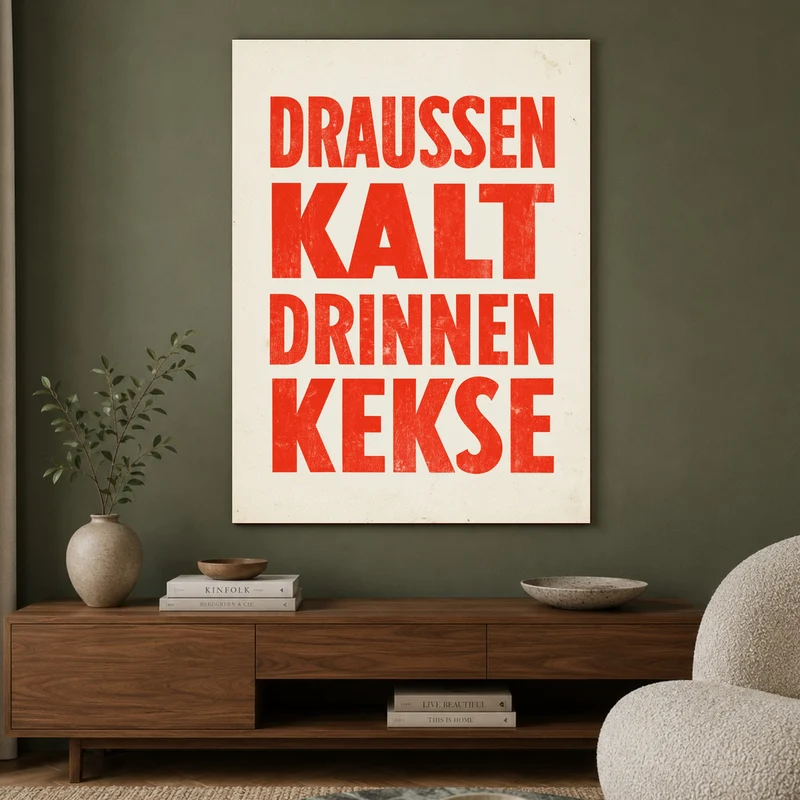 Draussen Kalt Drinnen Kekse Poster