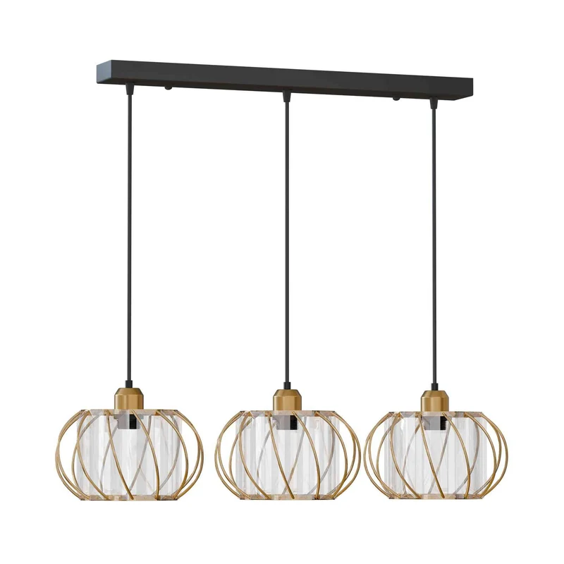 Hängeleuchte mit 3-flammige Kristallglas-Schirm | Decken Pendelleuchte~3608