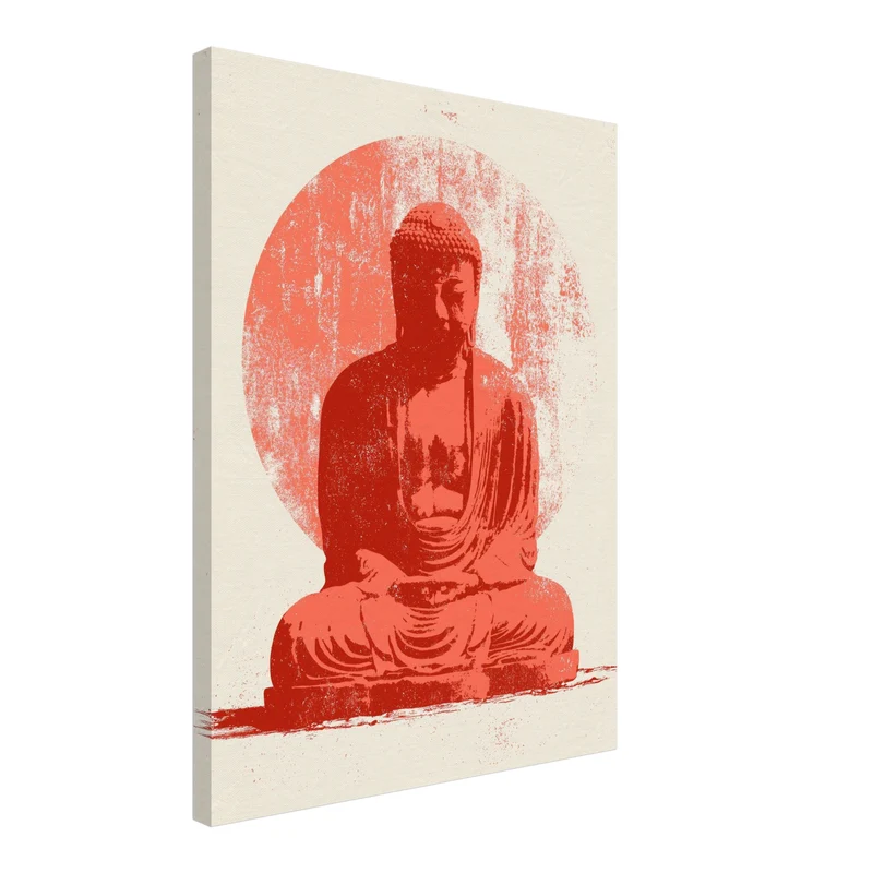 Roter Buddha im Licht Leinwand