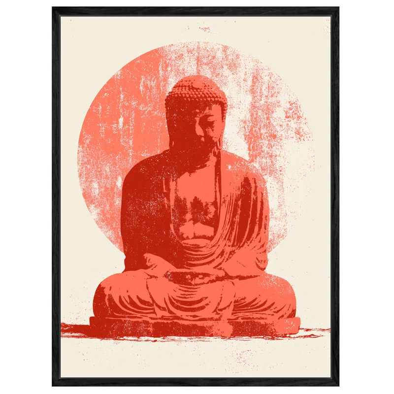 Roter Buddha im Licht Leinwand