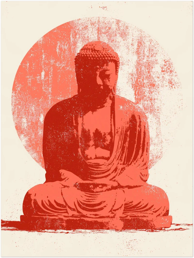 Roter Buddha im Licht Poster
