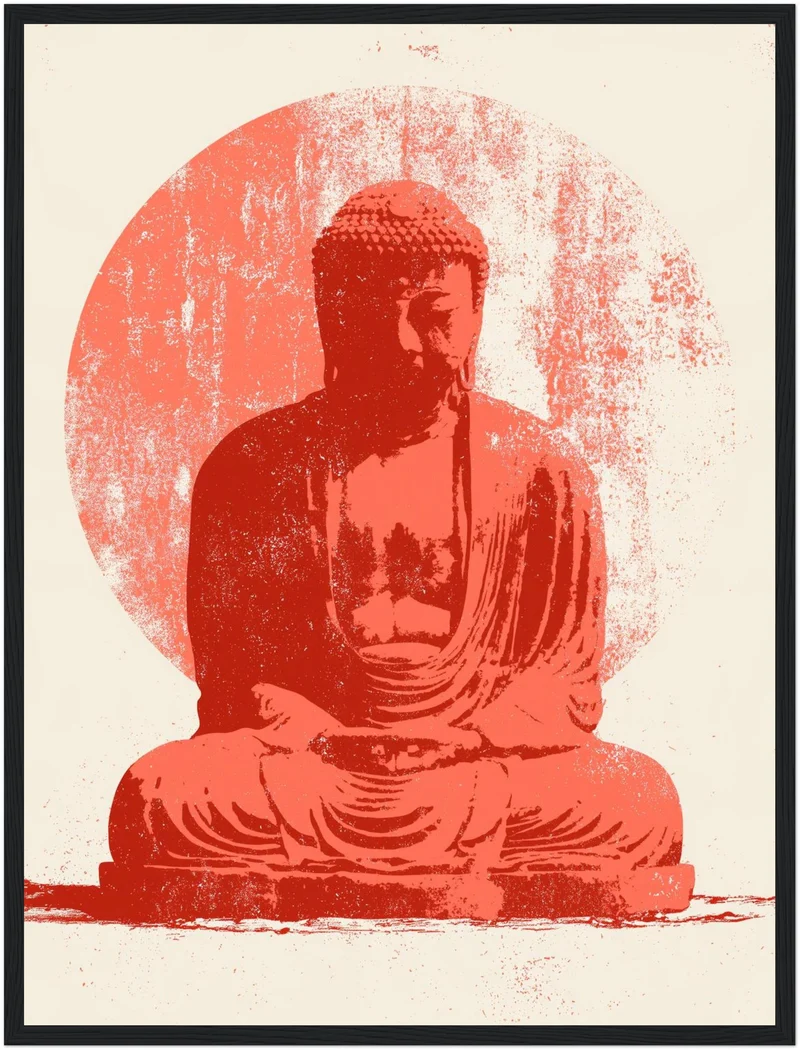 Roter Buddha im Licht Poster