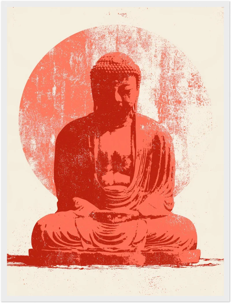 Roter Buddha im Licht Poster