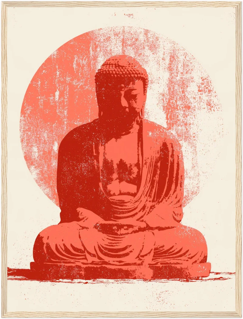 Roter Buddha im Licht Poster