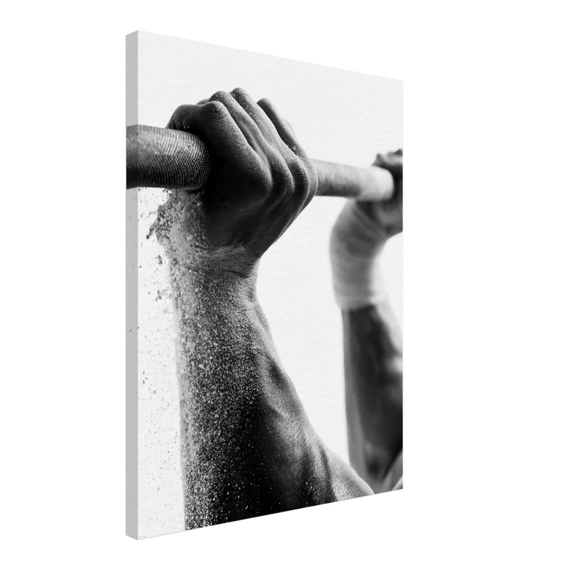 Griff aus Kreide und Stahl Leinwand