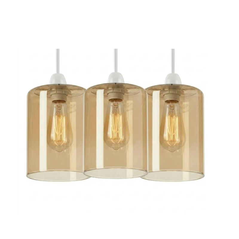 Lampenschirm aus bernsteinfarbenem Glas im Vintage-Stil, E27~3602