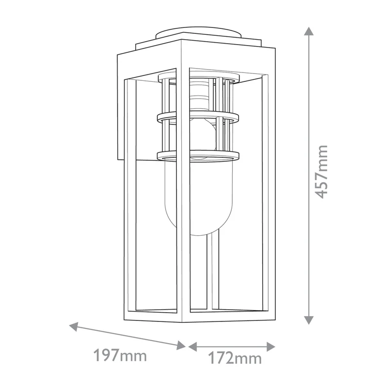 Wandleuchte Hone 1-flammig Schwarz 17x20cm